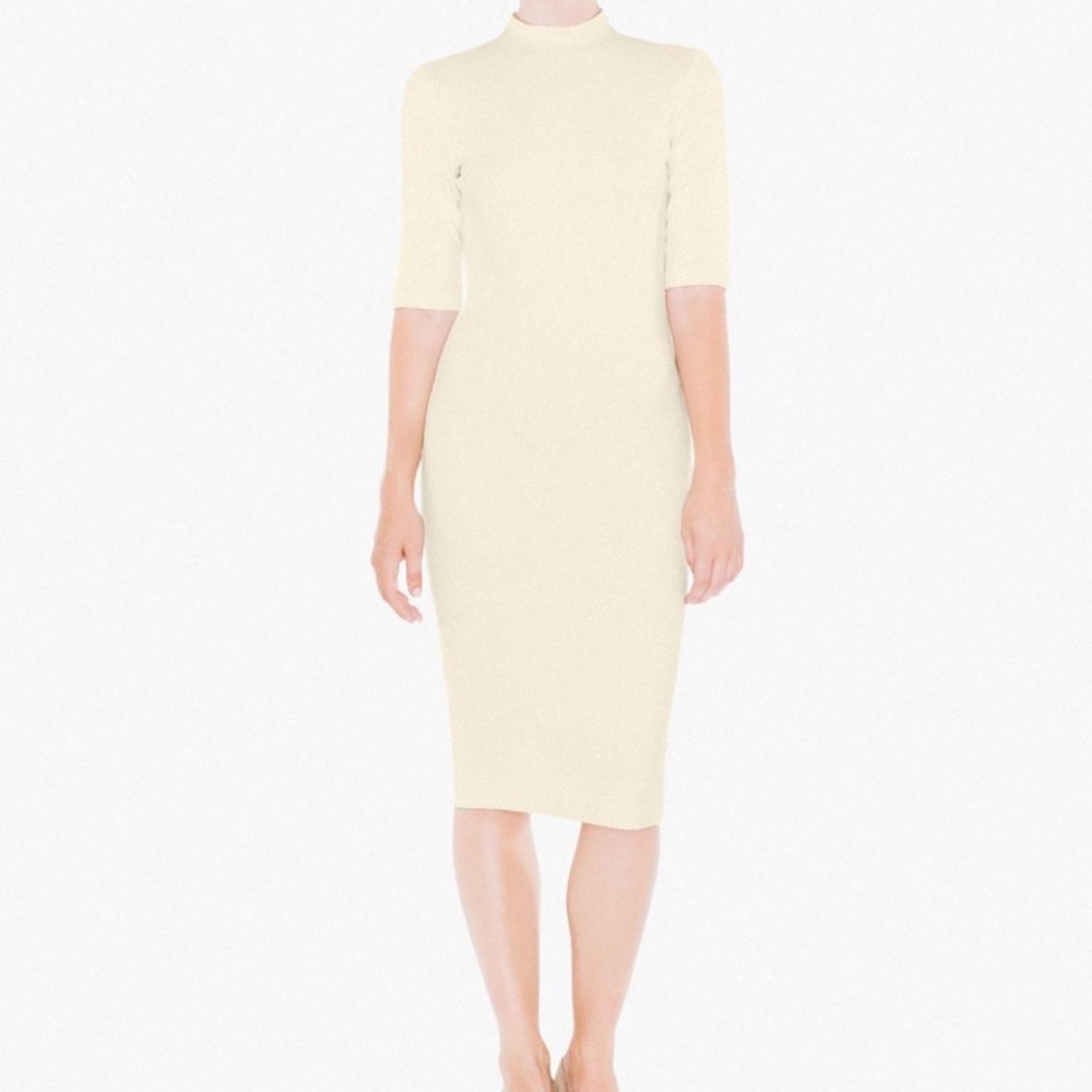 American Apparel Mock Neck Midi Dress